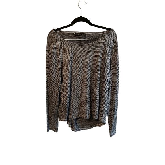 Athleta Striped Keyhole Back Long Sleeve Tee XL - Picture 1 of 3